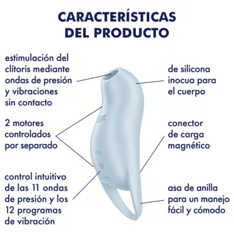 SATISFYER - POCKET PRO 1 STIMULATEUR DE CLITORIS BLEU CLAIR SATISFYER AIR PULSE