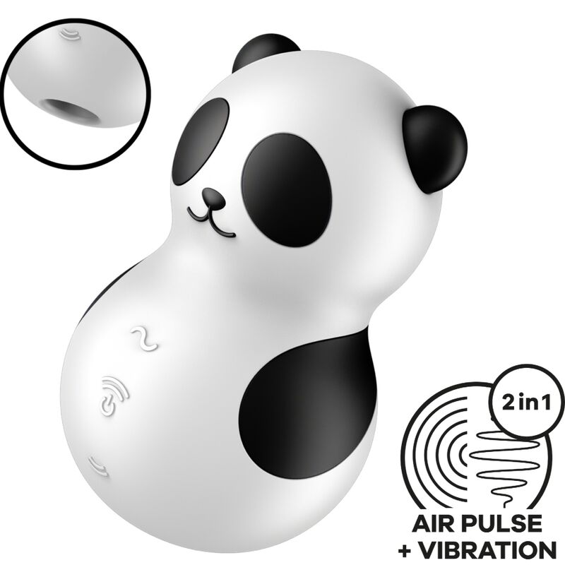 SATISFYER - POCKET PANDA STIMULATEUR & VIBRATEUR NOIR ET BLANC SATISFYER AIR PULSE