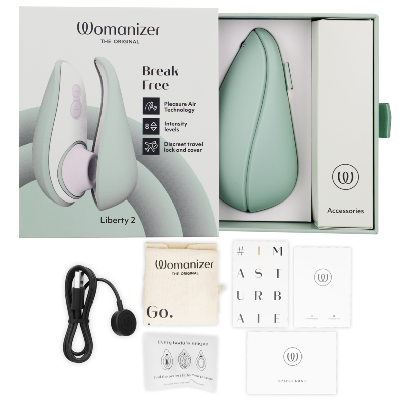 WOMANIZER - LIBERTY 2 STIMULATEUR DE CLITORIS ET ASPIRATION VERT CLAIR WOMANIZER