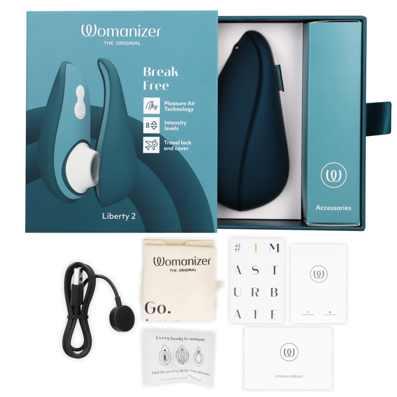 WOMANIZER - LIBERTY 2 STIMULATEUR DE CLITORIS ET ASPIRATION BLEU WOMANIZER