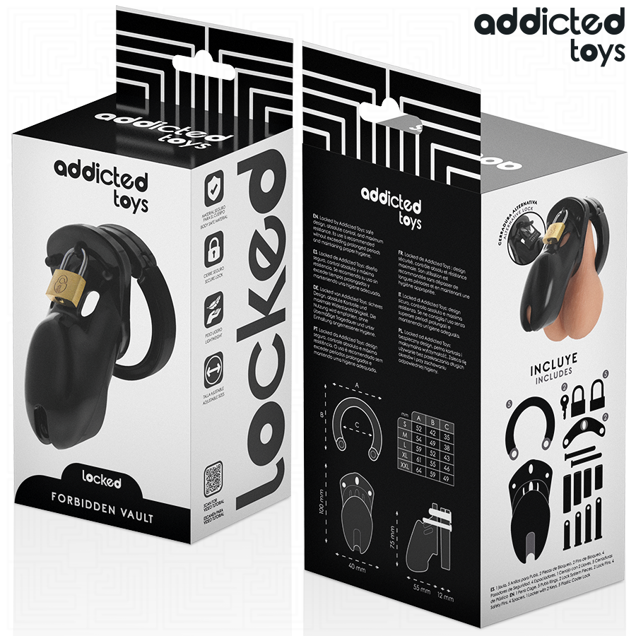 ADDICTED TOYS LOCKED - CAGE À PÉNIS INTERDITE 10 CM ADDICTED TOYS LOCKED