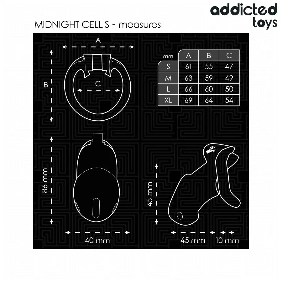 ADDICTED TOYS LOCKED - MINDNIGHT CELL CAGE À PÉNIS TAILLE S ADDICTED TOYS LOCKED