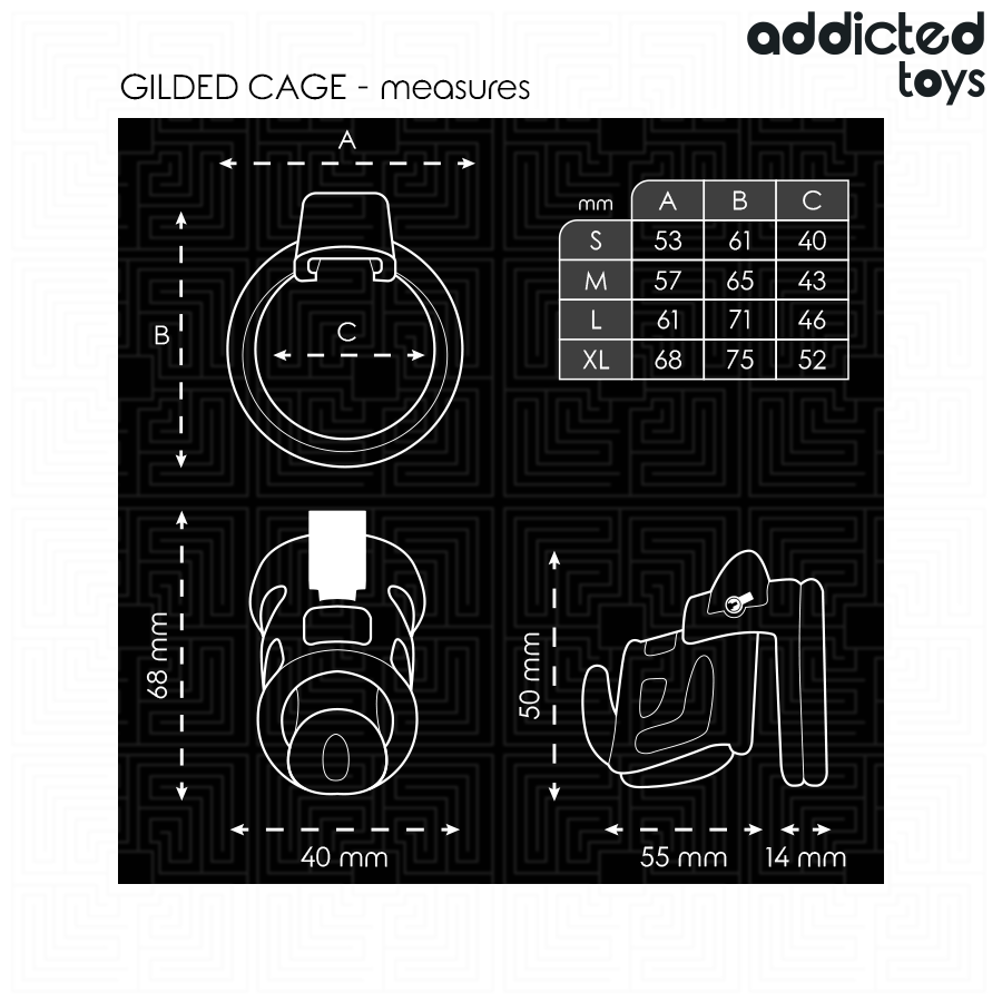 ADDICTED TOYS LOCKED - CAGE À PÉNIS GILDEN CAGE 8,5 CM ADDICTED TOYS LOCKED