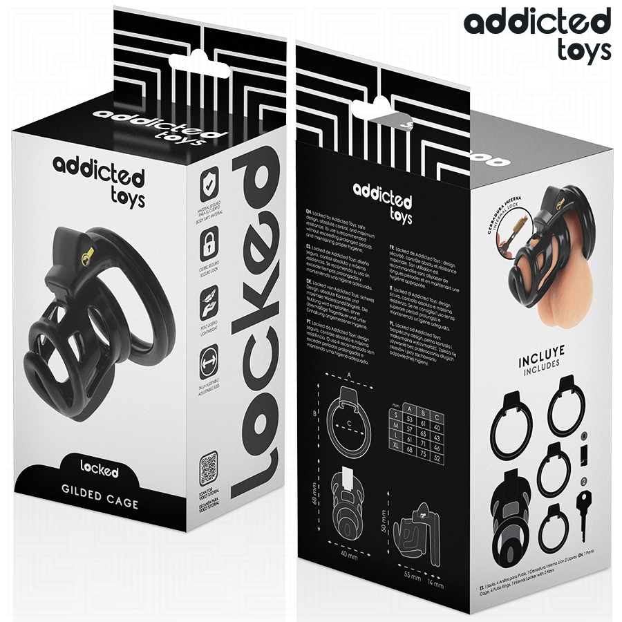 ADDICTED TOYS LOCKED - CAGE À PÉNIS GILDEN CAGE 8,5 CM ADDICTED TOYS LOCKED