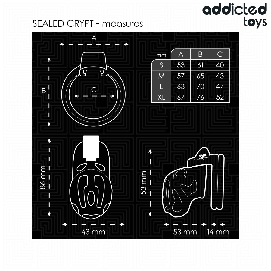 ADDICTED TOYS LOCKED - À PÉNIS CRYPTÉE VERROUILLÉE ET SCELLÉE 8 CM ADDICTED TOYS LOCKED