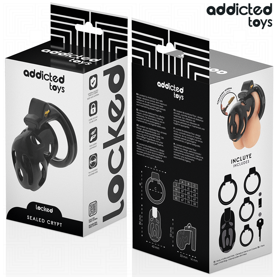 ADDICTED TOYS LOCKED - À PÉNIS CRYPTÉE VERROUILLÉE ET SCELLÉE 8 CM ADDICTED TOYS LOCKED