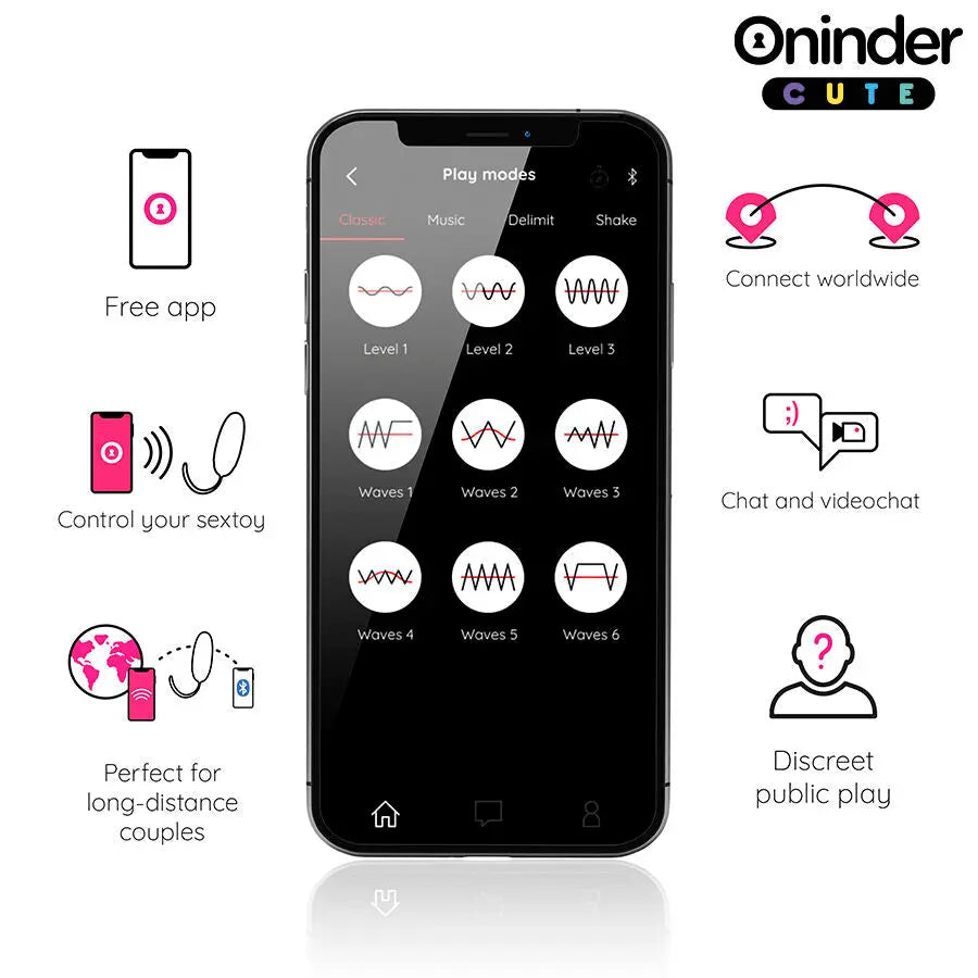 ONINDER CUTE - ŒUF EN SILICONE À VIBRATIONS ET TAPOTEMENTS - APPLICATION MONDIALE GRATUITE ONINDER CUTE