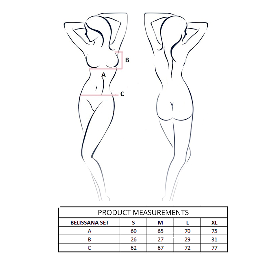 PASSION - ENSEMBLE SOUTIEN-GORGE + STRING BELISSANA BORDEAUX S/M PASSION WOMAN SETS