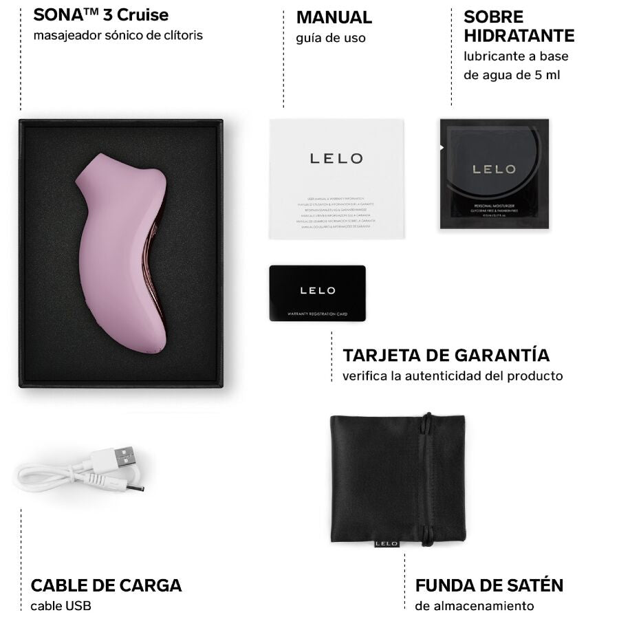 LELO - SONA 3 CRUISE MASSEUR CLITORAL SONIQUE ROSE PÂLE LELO