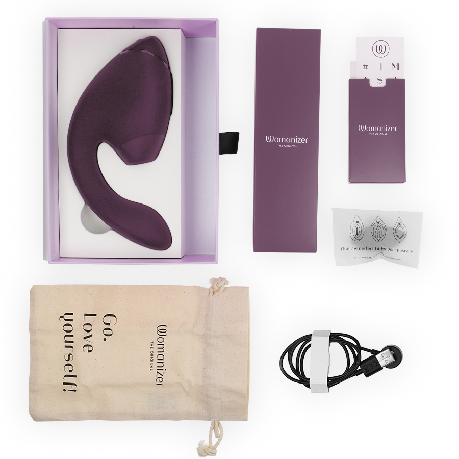 WOMANIZER - DUO NEXT STIMULATEUR CLITORIAL ET DE POINT G DOUBLE VIOLET FONCÉ WOMANIZER