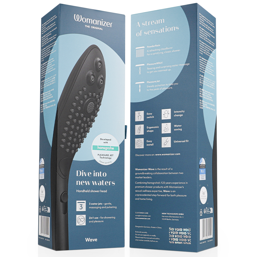 WOMANIZER - POMMEAU DE DOUCHE STIMULANT CLITORIAL WAVE NOIR WOMANIZER