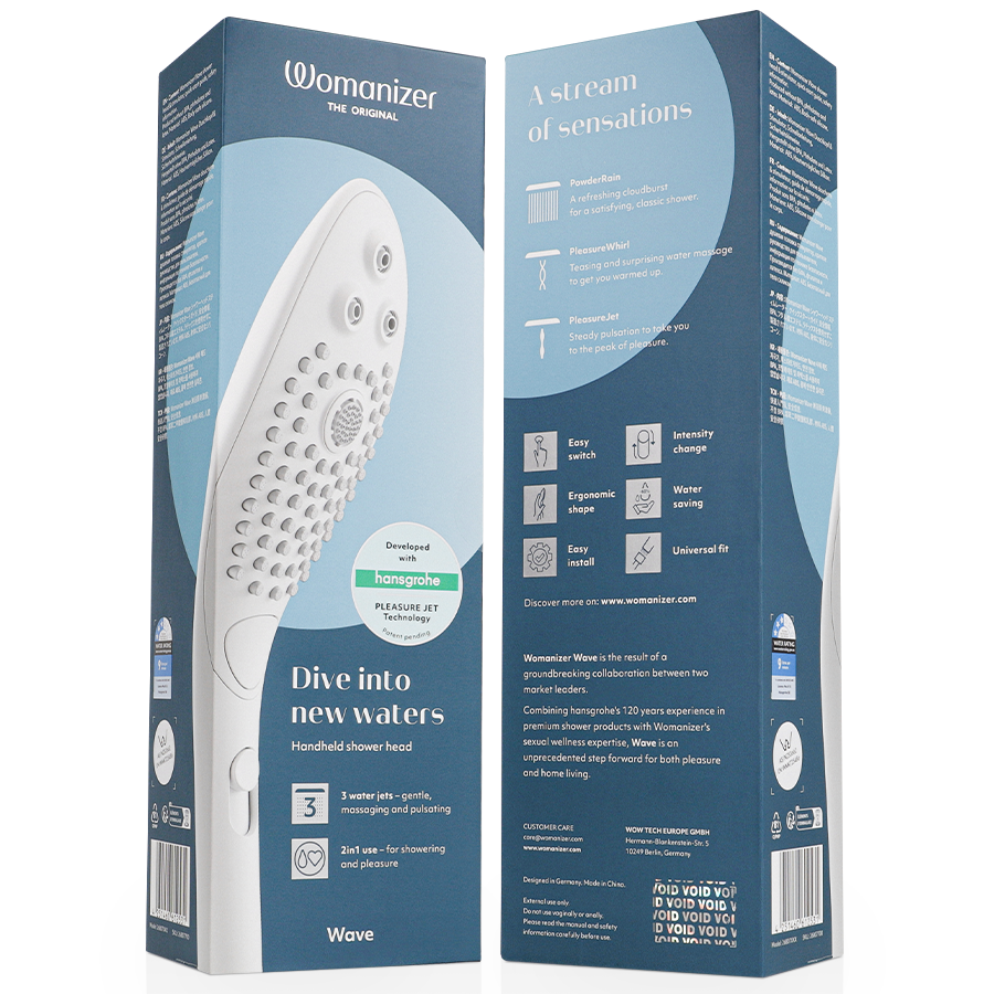 WOMANIZER - POMMEAU DE DOUCHE STIMULANT CLITORIAL WAVE BLANC WOMANIZER