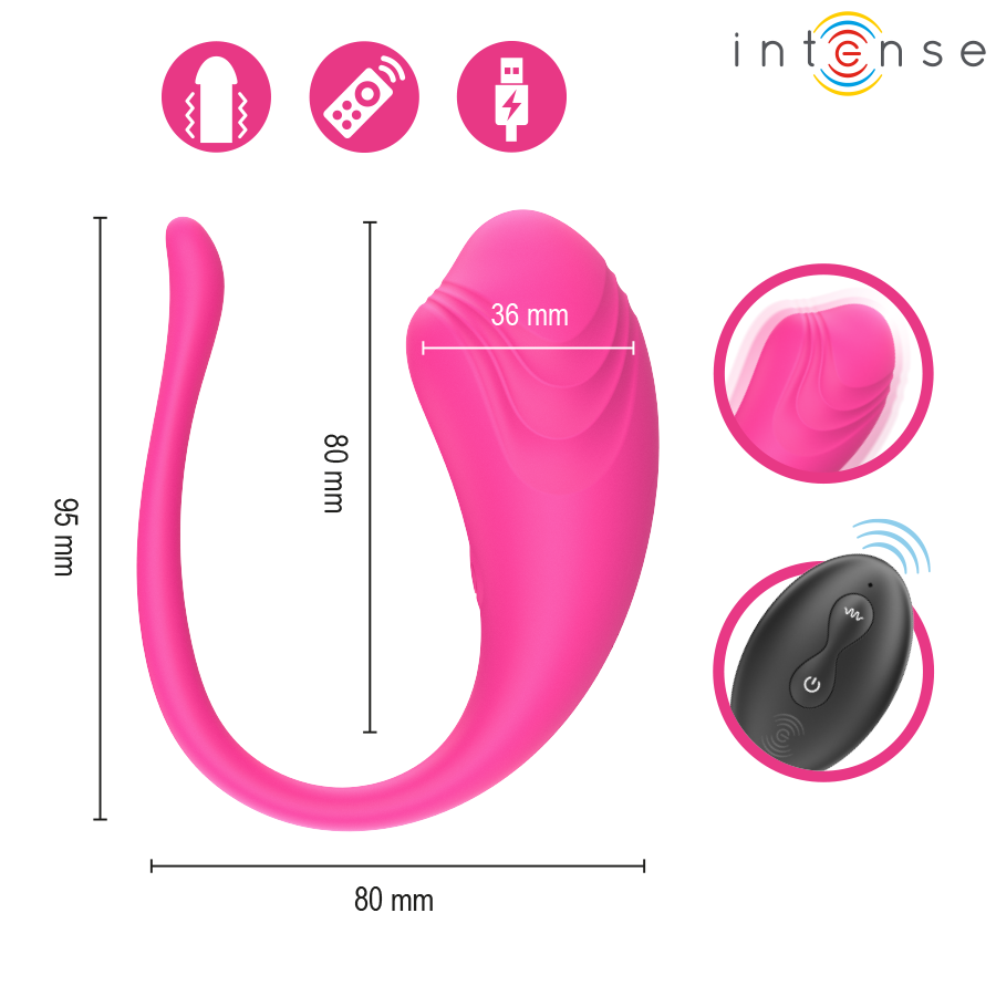 INTENSE - ŒUF VIBRANT OLIVIA PINK AVEC TÉLÉCOMMANDE INTENSE REMOTE CONTROL