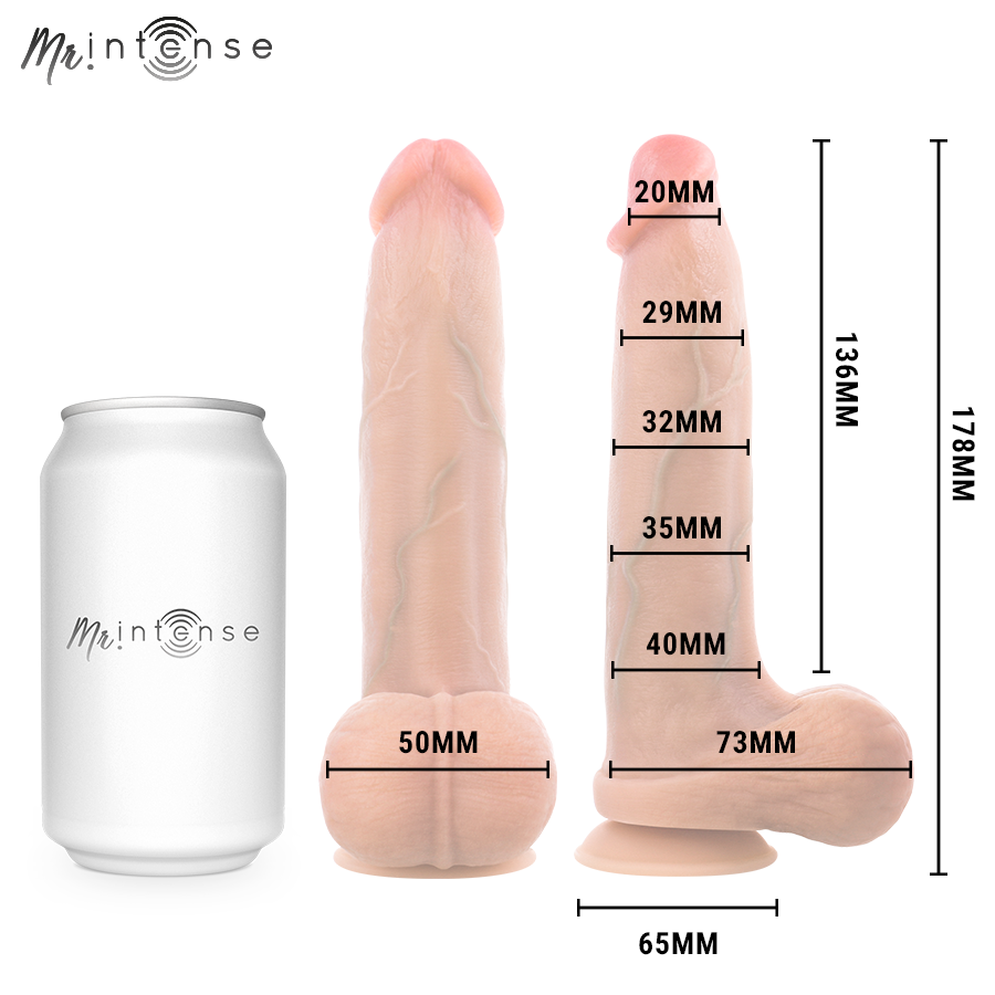 MR INTENSE - BRUCE S GODEMICHET EN SILICONE AVEC TESTICULES 17,8 CM -Ø- 4 CM MR. INTENSE DILDOS