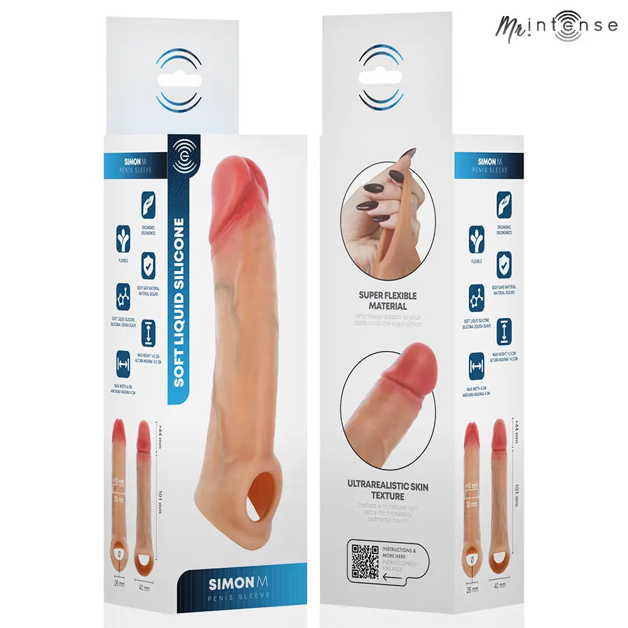 MR INTENSE - SIMON M MANCHON PÉNIS EN SILICONE 14,5 CM -Ø- 4 CM MR. INTENSE PENIS ACCESSORIES