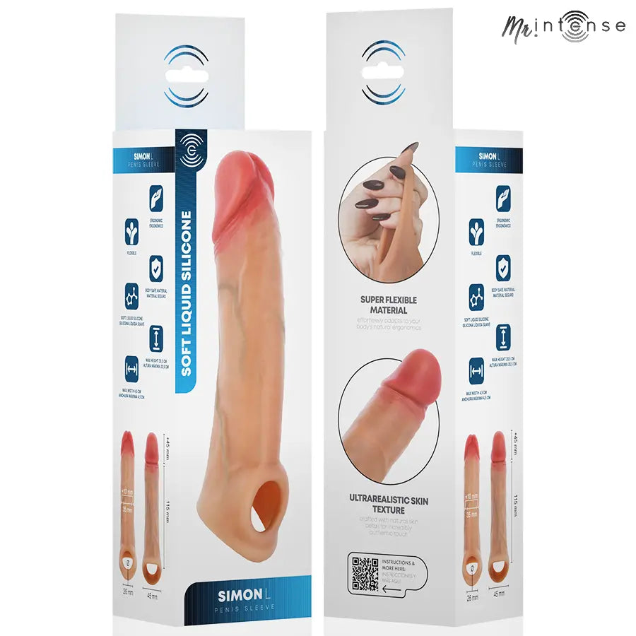 MR INTENSE - SIMON L PROTECTION PÉNALE EN SILICONE 16 CM -Ø- 4,5 CM MR. INTENSE PENIS ACCESSORIES