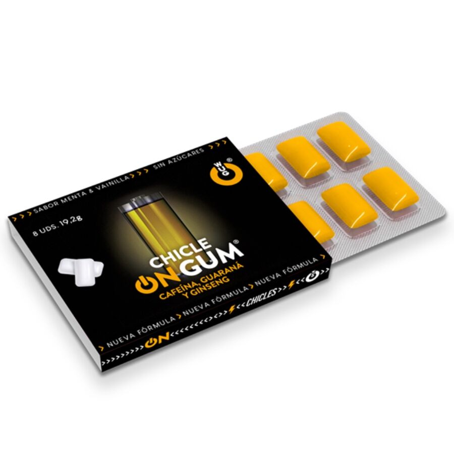 WUG GUM - ON À LA CAFÉINE, AU GINSENG ET À LA GOMME DE GUARANA 1 X 8 UNITÉS WUG GUM