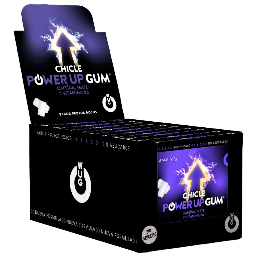 WUG POWER UP - BOOST D'ÉNERGIE ET AMÉLIORATION DE LA CONCENTRATION | PRÉSENTATION 12 X 8 UNITÉS WUG GUM