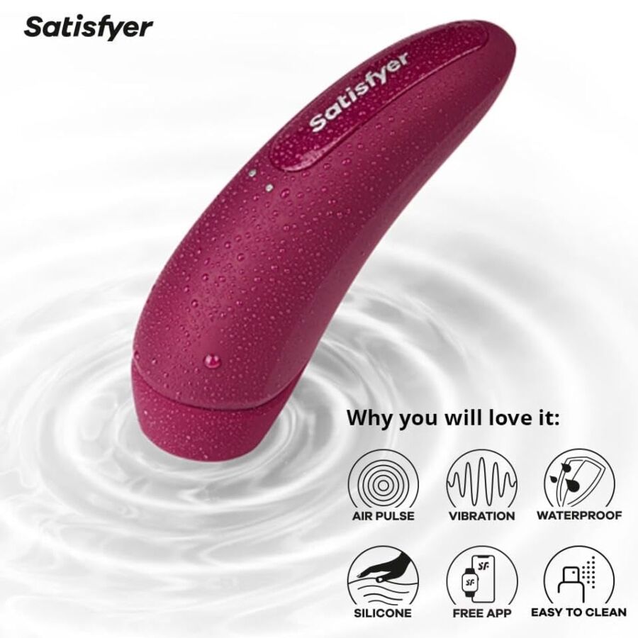 SATISFYER - CURVY 1 ROUGE ROSE SATISFYER CONNECT