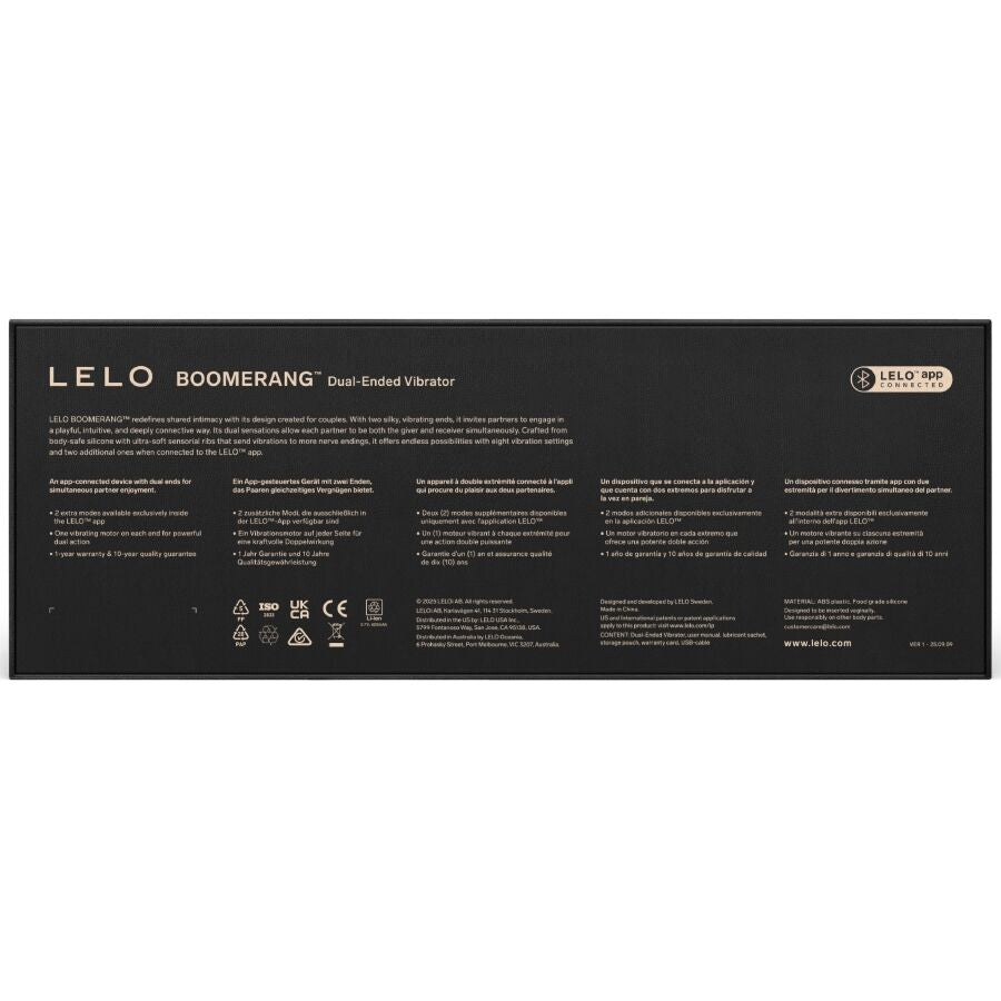 LELO - BOOMERANG VIBRATEUR À DOUBLE EXTRÉMITÉ VIOLET LELO