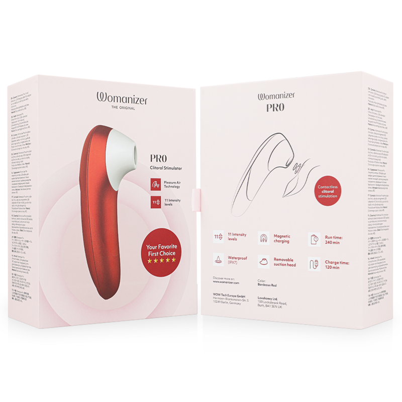 WOMANIZER - STIMULATEUR CLITORIAL VIBRANT PRO BORDEAUX WOMANIZER