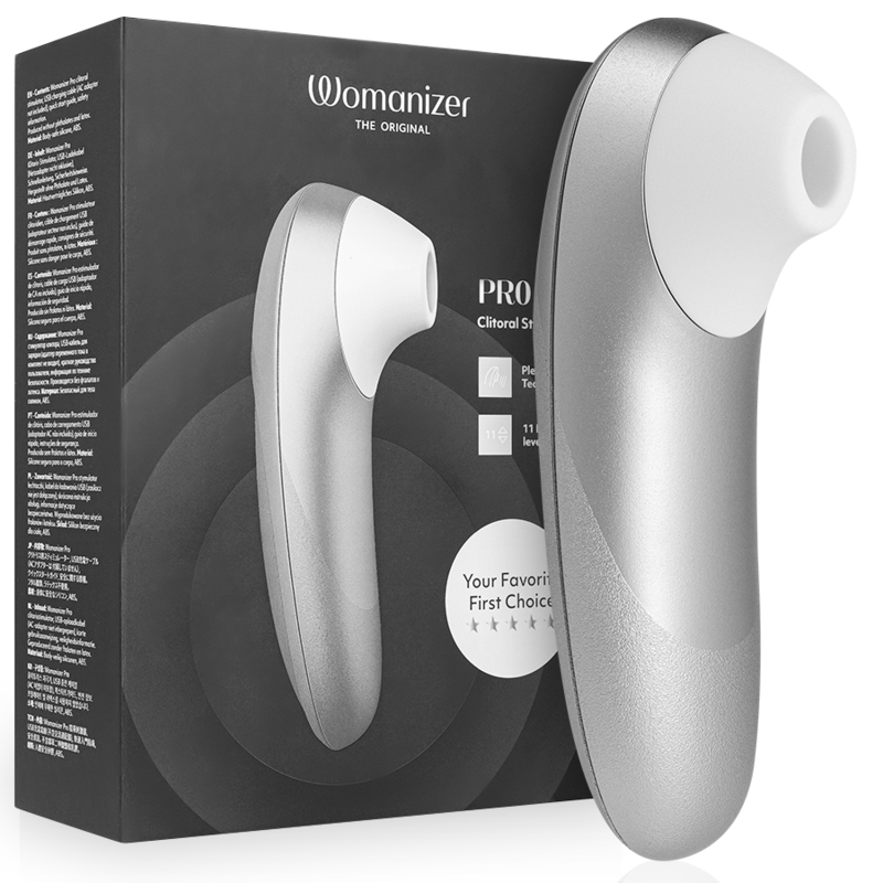 WOMANIZER - STIMULATEUR CLITORIAL VIBRANT PRO GRIS ARGENTÉ WOMANIZER