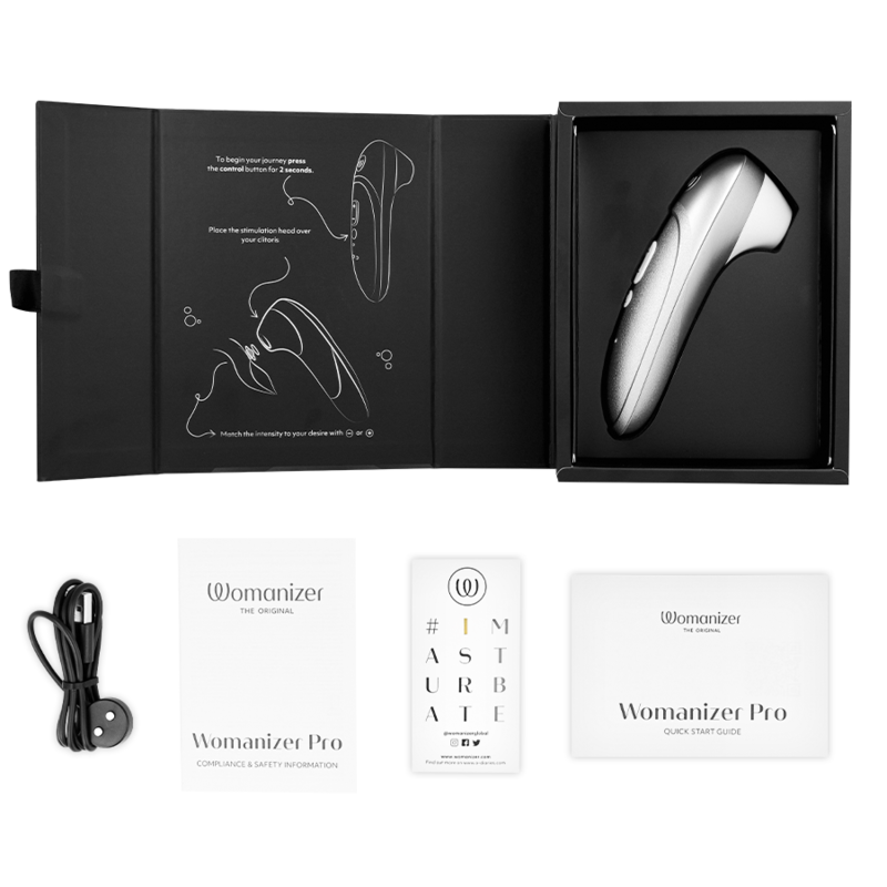 WOMANIZER - STIMULATEUR CLITORIAL VIBRANT PRO GRIS ARGENTÉ WOMANIZER