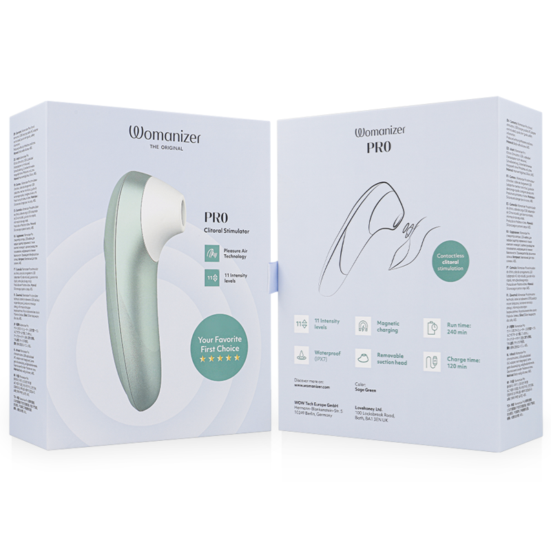 WOMANIZER - STIMULATEUR CLITORIAL PRO VIBRANT VERT SAUGE WOMANIZER