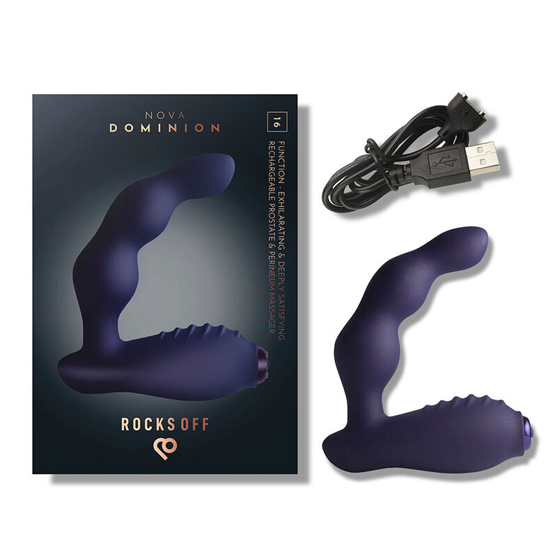 ROCKS-OFF - MINI BAGUETTE RECHARGEABLE 16 FONCTIONS ROSE PIVOINE ROCKS-OFF