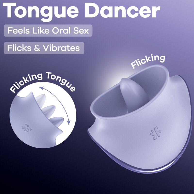 SATISFYER - TONGUE DANCER STIMULATEUR CLITORIAL AVEC VIBRATIONS ET PULSATIONS LILAS SATISFYER VIBRATOR