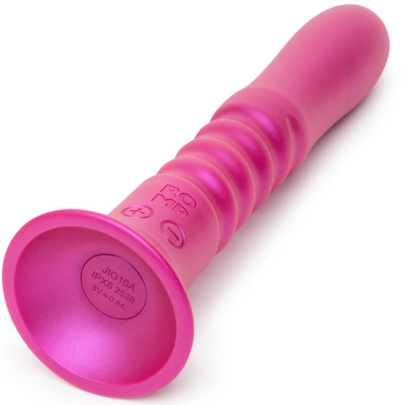ROMP - JIGGLE VIBRATEUR À VENTOUSE ROSE, AVEC MOUVEMENTS DE HAUT EN BAS ROMP