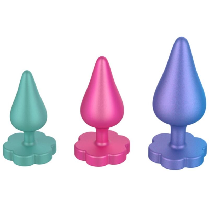 ROMP - KIT D'ENTRAÎNEMENT ANAL LUSTER S/M/L AVEC BASE EN FORME DE FLEUR ROMP