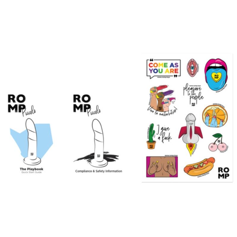 ROMP - PICCOLO GODEMICHET EN SILICONE AVEC VENTOUSE TRICOLORE 14 CM ROMP