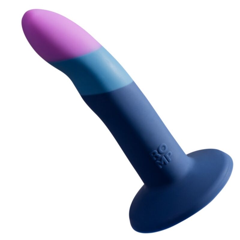 ROMP - PICCOLO GODEMICHET EN SILICONE AVEC VENTOUSE TRICOLORE 14 CM ROMP