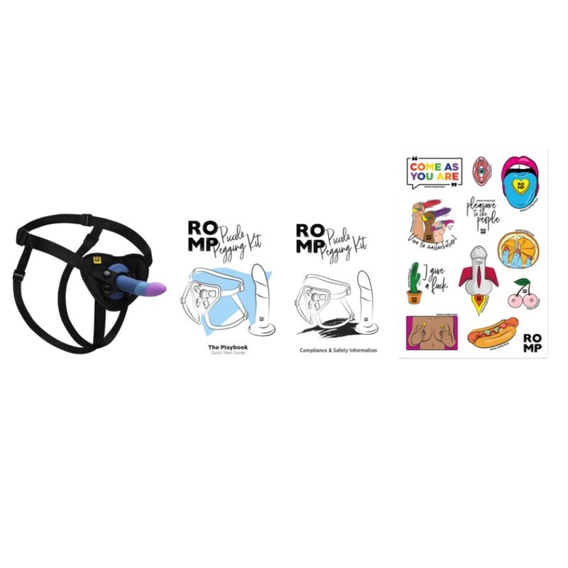 ROMP - PICCOLO GODEMICHET EN SILICONE AVEC VENTOUSE TRICOLORE 14 CM ROMP
