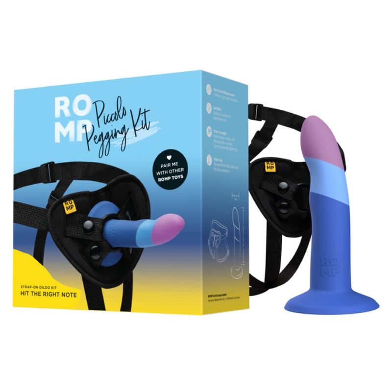 ROMP - PICCOLO GODEMICHET EN SILICONE AVEC VENTOUSE TRICOLORE 14 CM ROMP