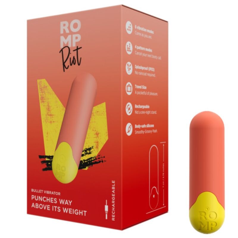 ROMP - RIOT BALLE VIBRANTE MULTIFONCTION ORANGE + JAUNE ROMP