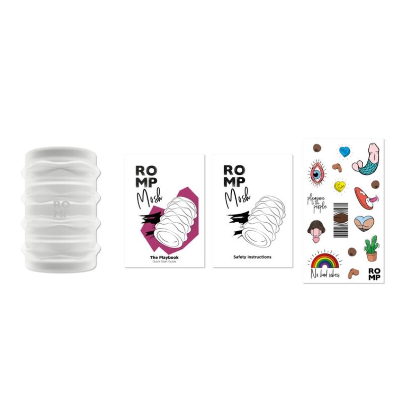 ROMP - MOSH MASTURBATEUR MÂLE TRANSPARENT AVEC GAINE RÉVERSIBLE DE 6 CM ROMP