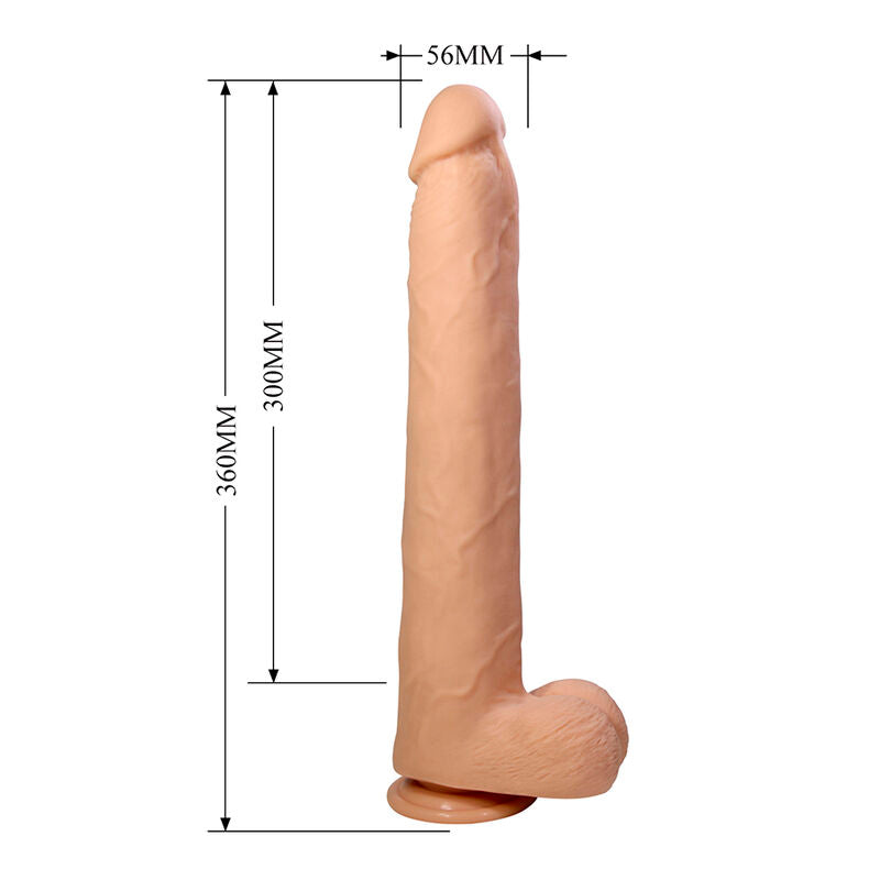 PRETTY LOVE - DANY GODEMICHET RÉALISTE FLEXIBLE AVEC VENTOUSE 36 CM -Ø- 5,6 CM DILDOS