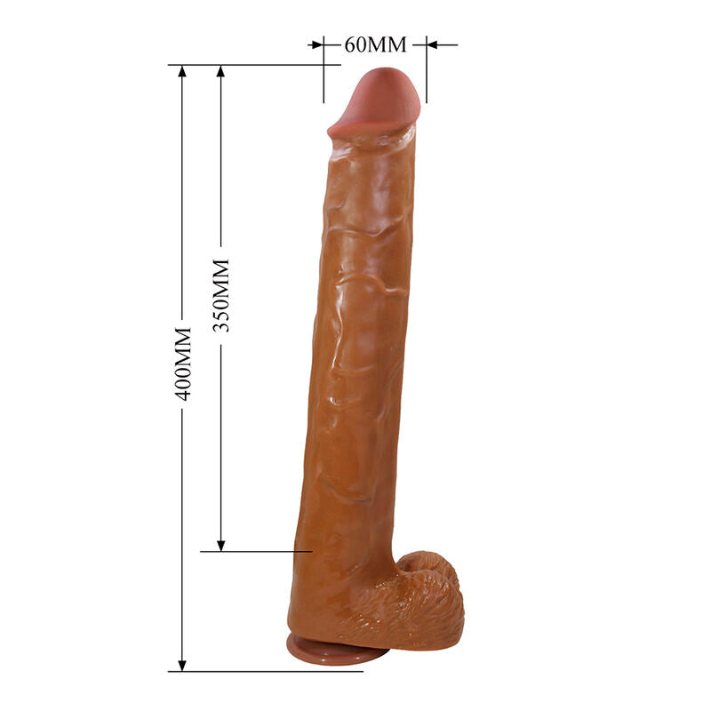 PRETTY LOVE - PAT GODEMICHET FLEXIBLE RÉALISTE AVEC VENTOUSE 40 CM -Ø- 6 CM MARRON DILDOS