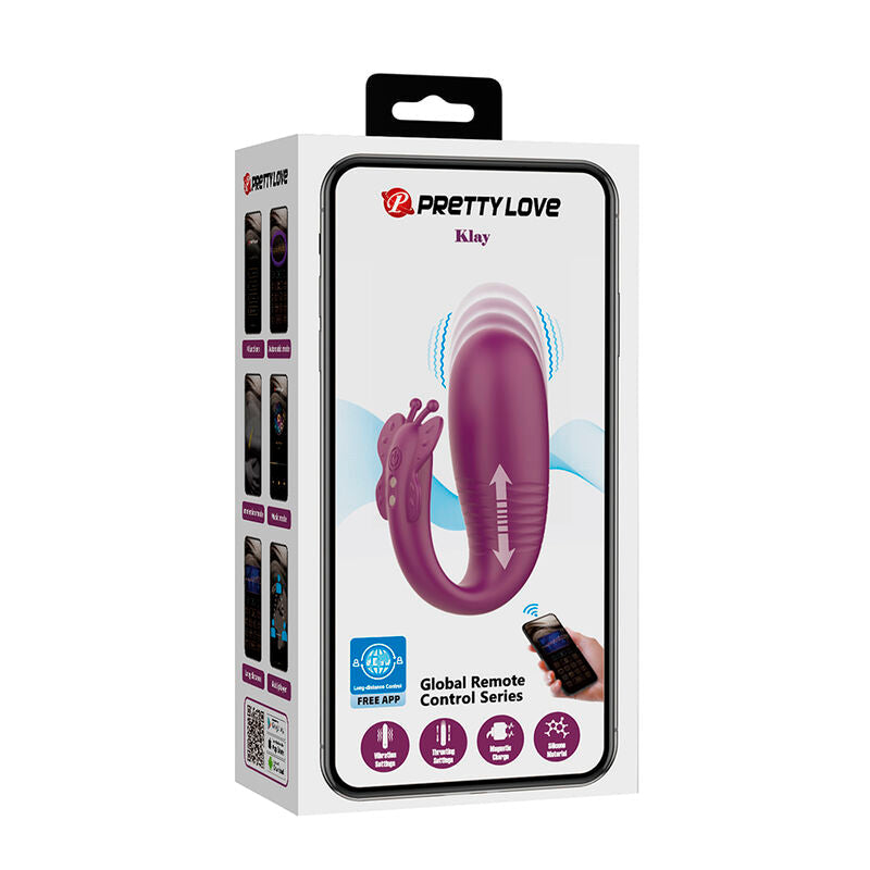 PRETTY LOVE - VIBRATEUR ŒUF À PROFONDEUR KLAY CONTRÔLÉ PAR APPLICATION VIOLET APP SERIES