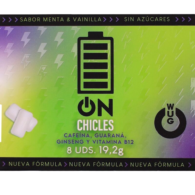 WUG on – Énergie instantanée en chewing-gum, plaquette thermoformée de 8 unités WUG GUM