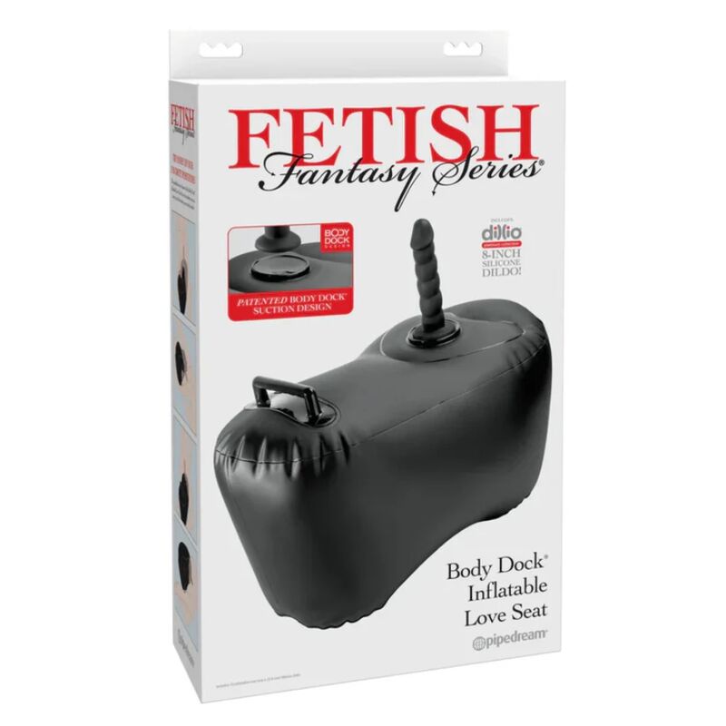 FETISH FANTASY SERIES - BODY DOCK SIÈGE GONFLABLE AVEC GODEMICHET 69,2 CM NOIR FETISH FANTASY SERIES