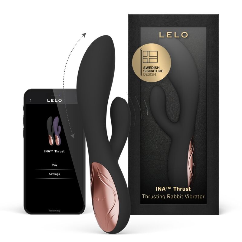 LELO - INA THRUST RABBIT VIBRATEUR À POUSSÉE NOIR LELO