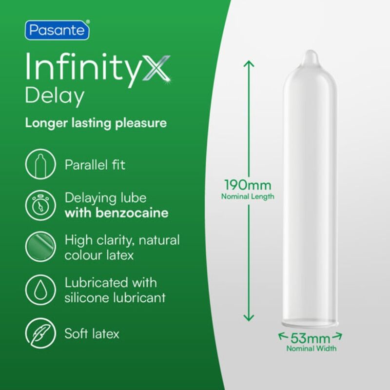 PASANTE - PRÉSERVATIFS DELAY INFINITY 12 UNITÉS PASANTE