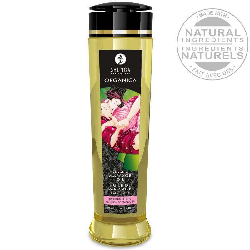 SHUNGA - HUILE DE MASSAGE BIO À LA FRAMBOISE 240 ML SHUNGA OILS