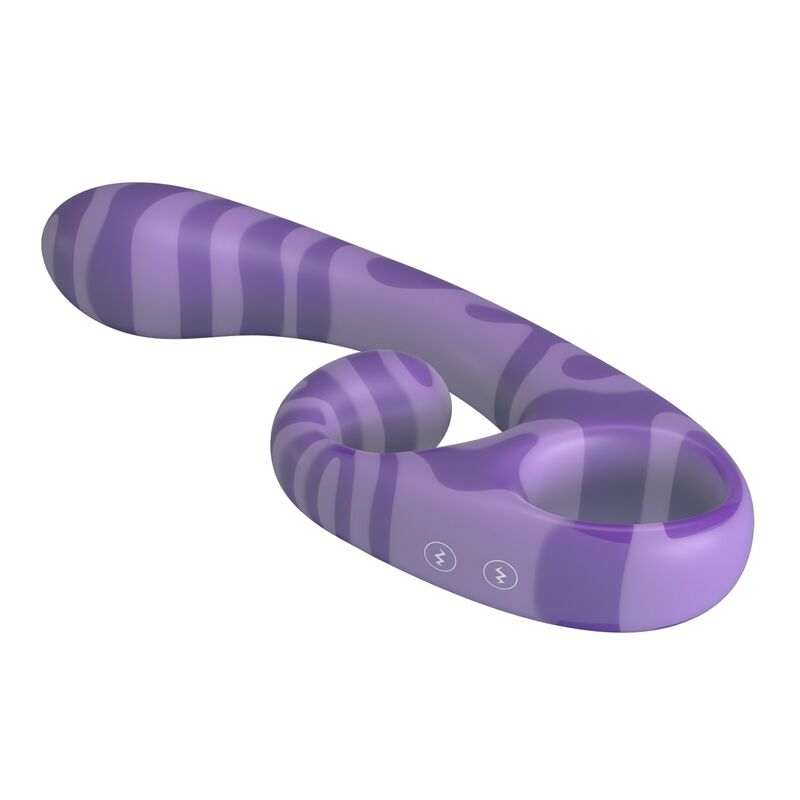 PRETTY LOVE - VIBRATEUR DOUBLE EMBOUT AVEC POIGNÉE 19 CM Ø 3,5 CM VIOLET HIGH TECH
