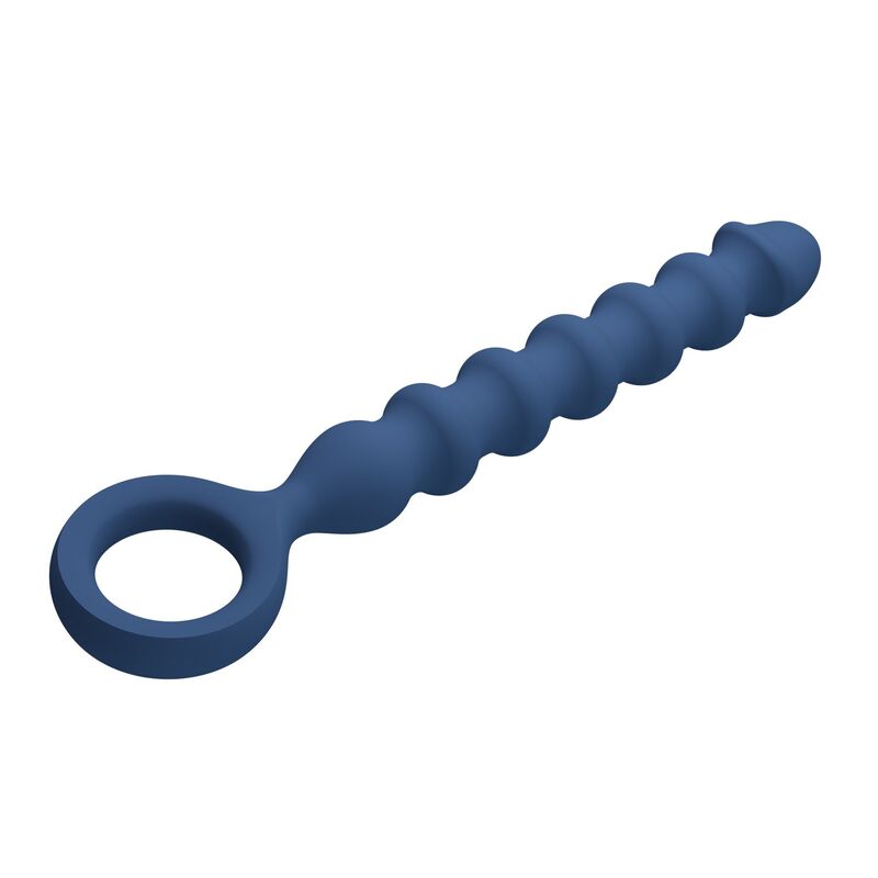 MR PLAY - PERLES ANALES EN SILICONE BLEU ET PLUG ANAL -Ø- 3,4 CM - 28,5 CM MR PLAY