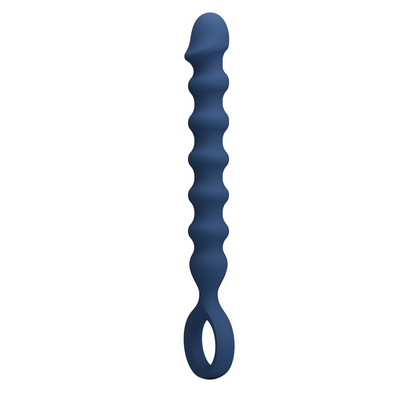 MR PLAY - PERLES ANALES EN SILICONE BLEU ET PLUG ANAL -Ø- 3,4 CM - 28,5 CM MR PLAY