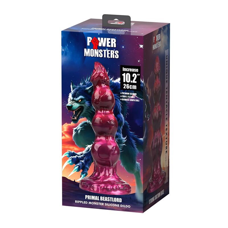 POWER MONSTERS - PRIMAL BEASTLORD GODEMICHET EN SILICONE TRANSLUCIDE ROSE FANTASTIQUE 26 CM Ø 5 CM POWER MONSTERS